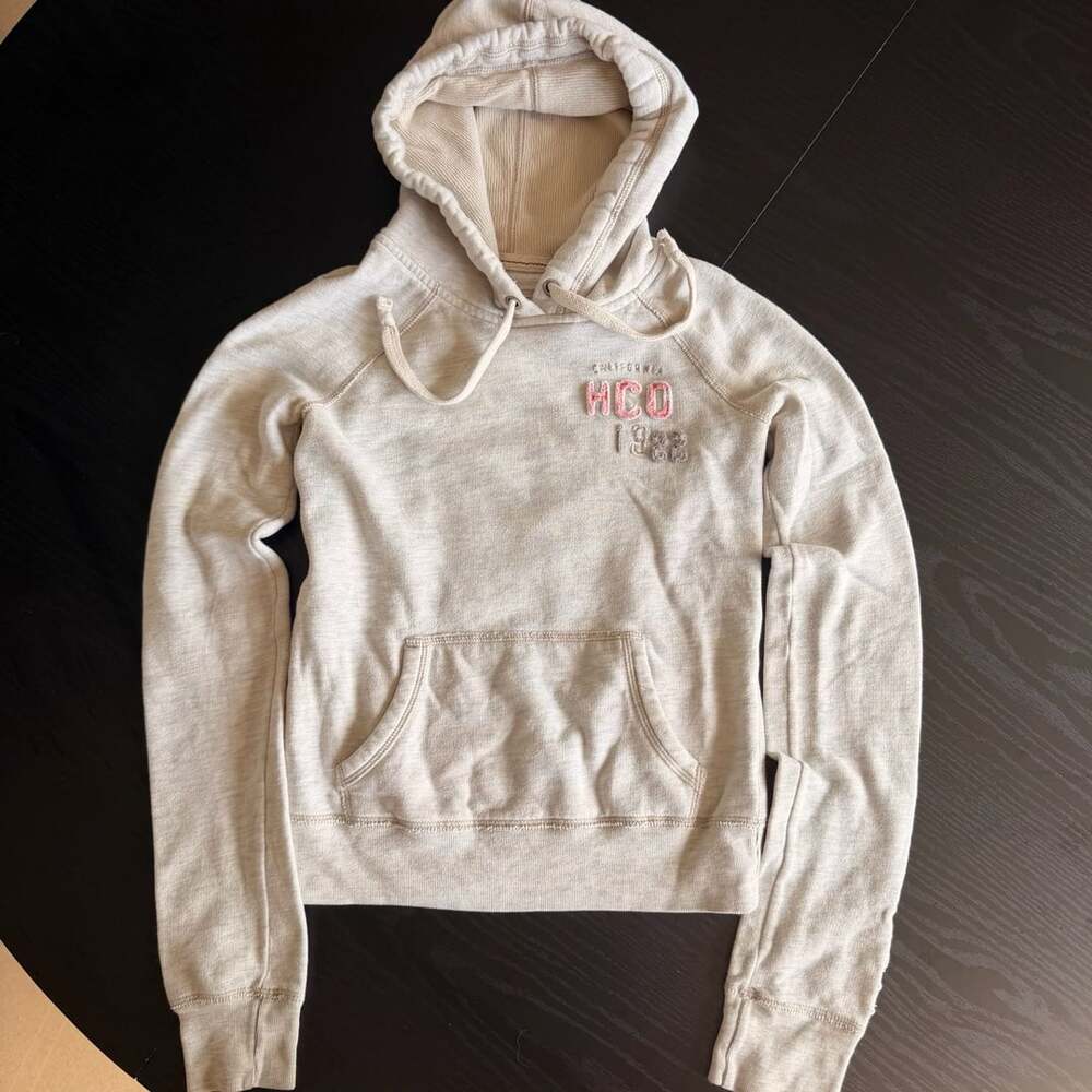 Hollister Hoodie Size XS Cream California HCO 1922